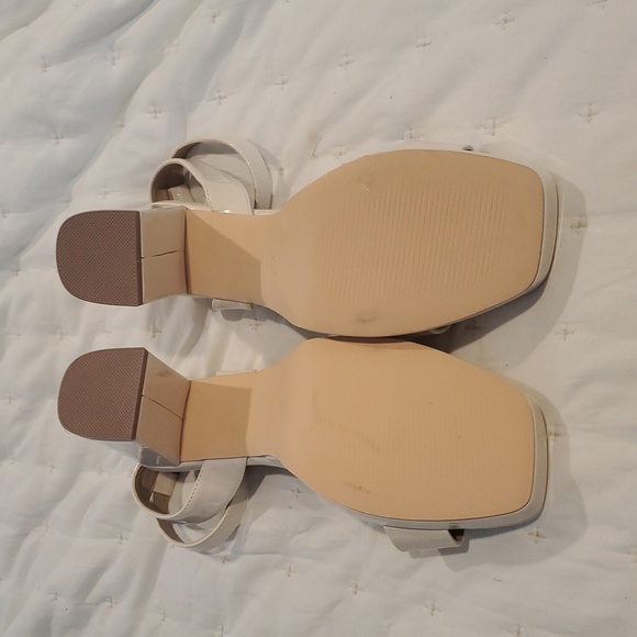 NWT RACHEL ZOE Beige Block Heel Square Toe Strappy Sandals size 9.5 - Picture 7 of 7